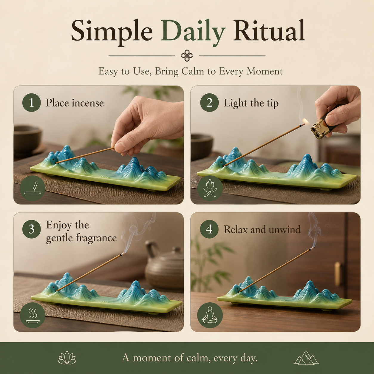 A Thousand Miles of Rivers and Mountains™ Incense Holder Set