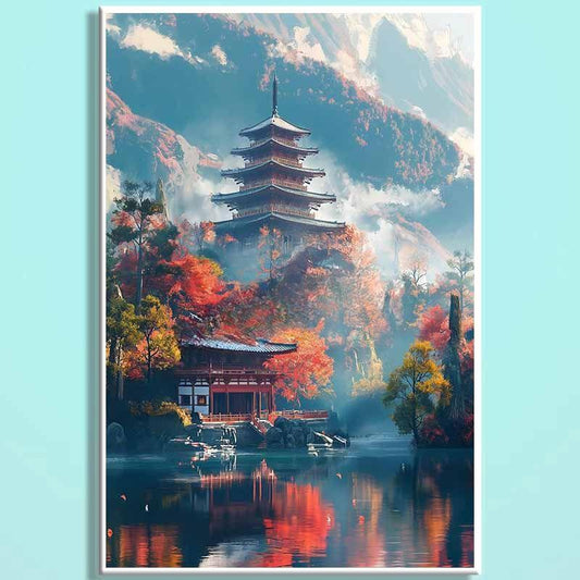 Imperial Palace Wooden Jigsaw Puzzle – Chinese Palace Landscape Puzzle, Oriental Fantasy Art Puzzle, Relaxing Mindfulness Home Decor Gift HC007
