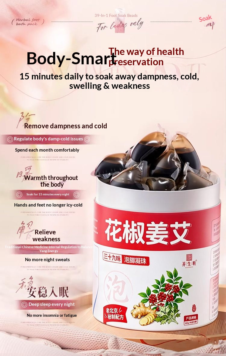 Women’s Ginger Mugwort Foot Soak Beads – Oriental Herbal Spa Balls for Sleep, Relaxation & Warming Wellness | Chinese Home Foot Bath Ritual