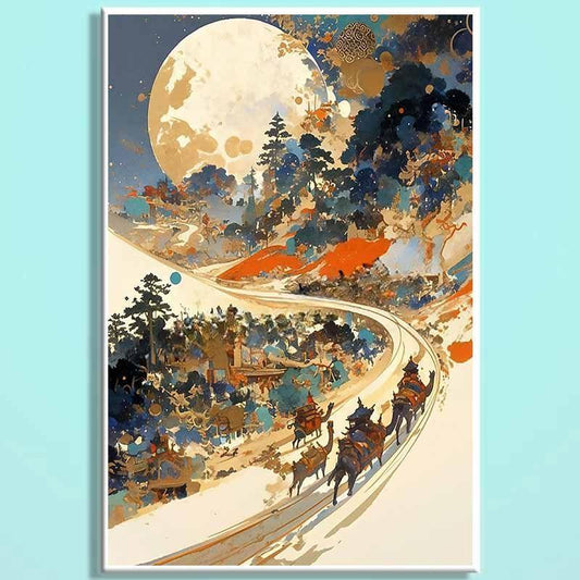 Dunhuang Ancient Charm Wooden Jigsaw Puzzle – Chinese Fantasy Desert Landscape Puzzle, Oriental Healing Art Puzzle, Relaxing Mindfulness Home Decor Gift DHGY007