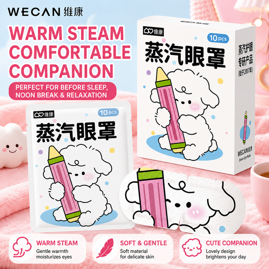 Cute Steam Eye Mask for Sleep & Eye Relaxation – Self Heating Warm Eye Mask for Kids, Students, Screen Users & Bedtime Self Care