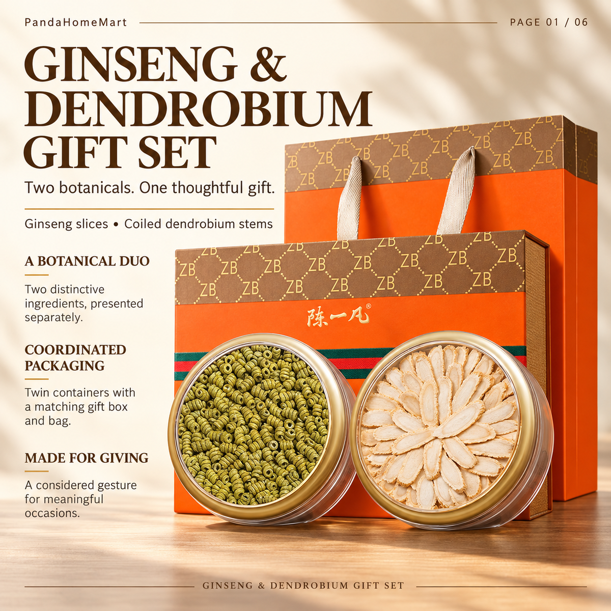 American Ginseng and Dendrobium Gift Set 70g