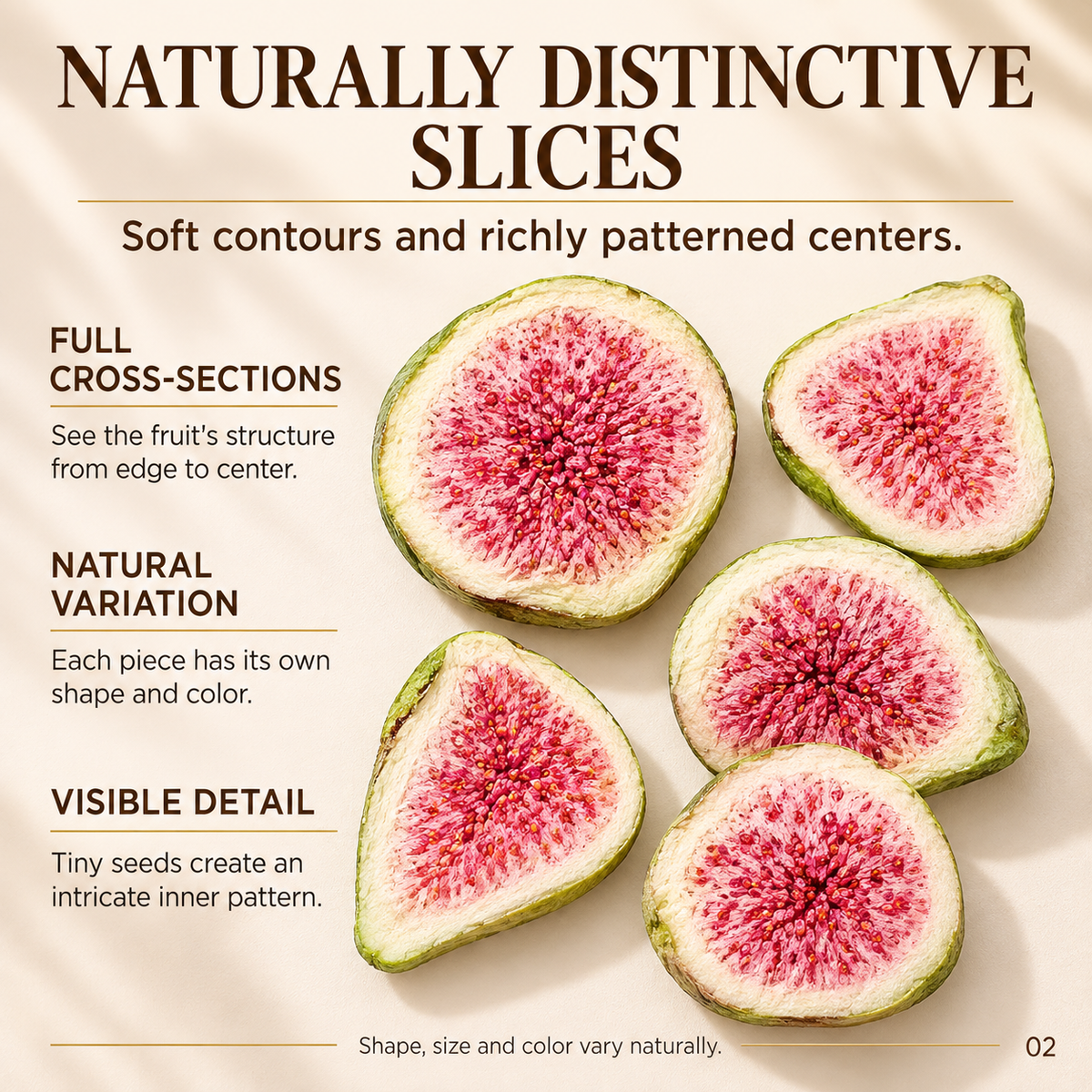 Freeze-Dried Fig Slices with Rosy Seeded Centers