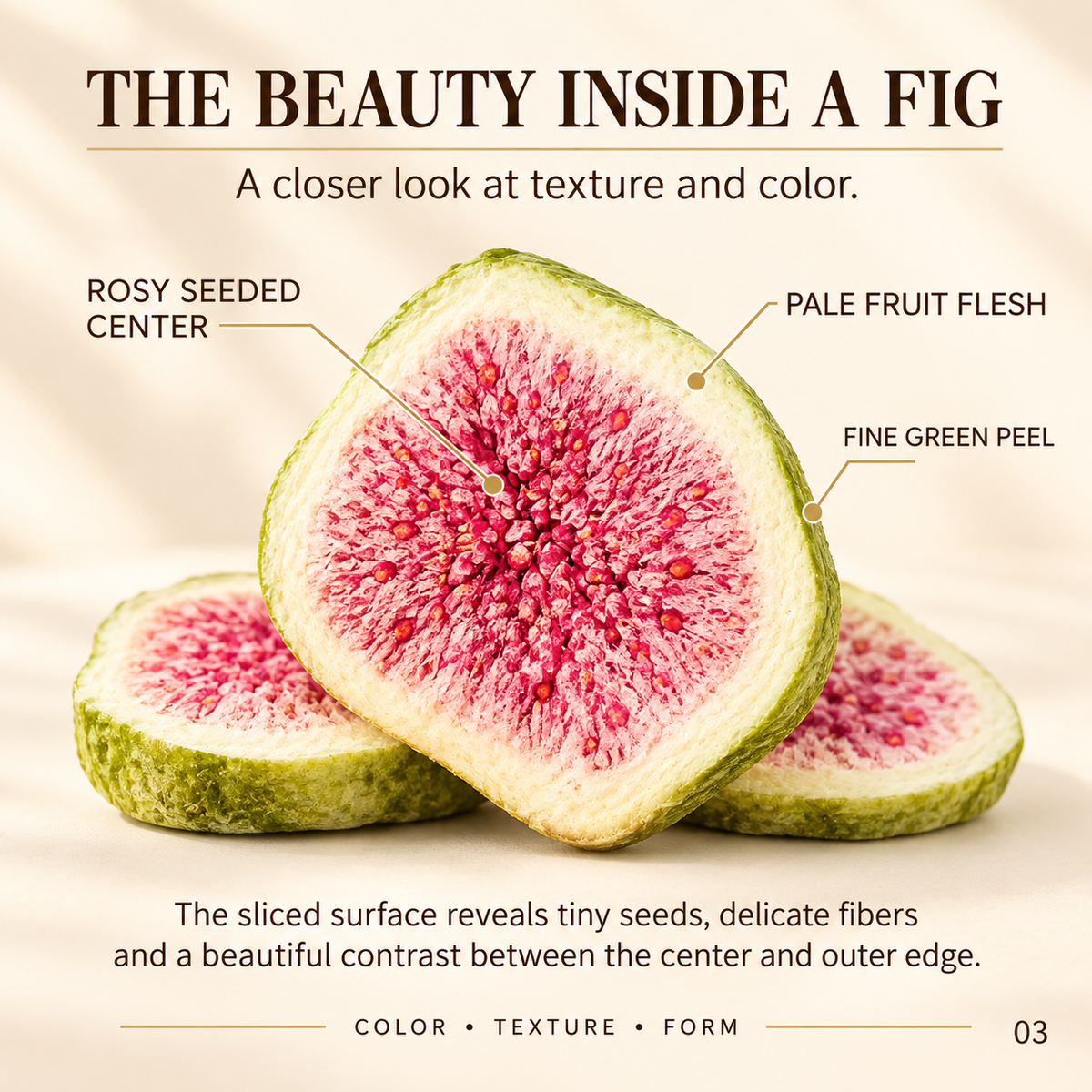Real Freeze-Dried Fig Fruit Slices with Natural Seeds