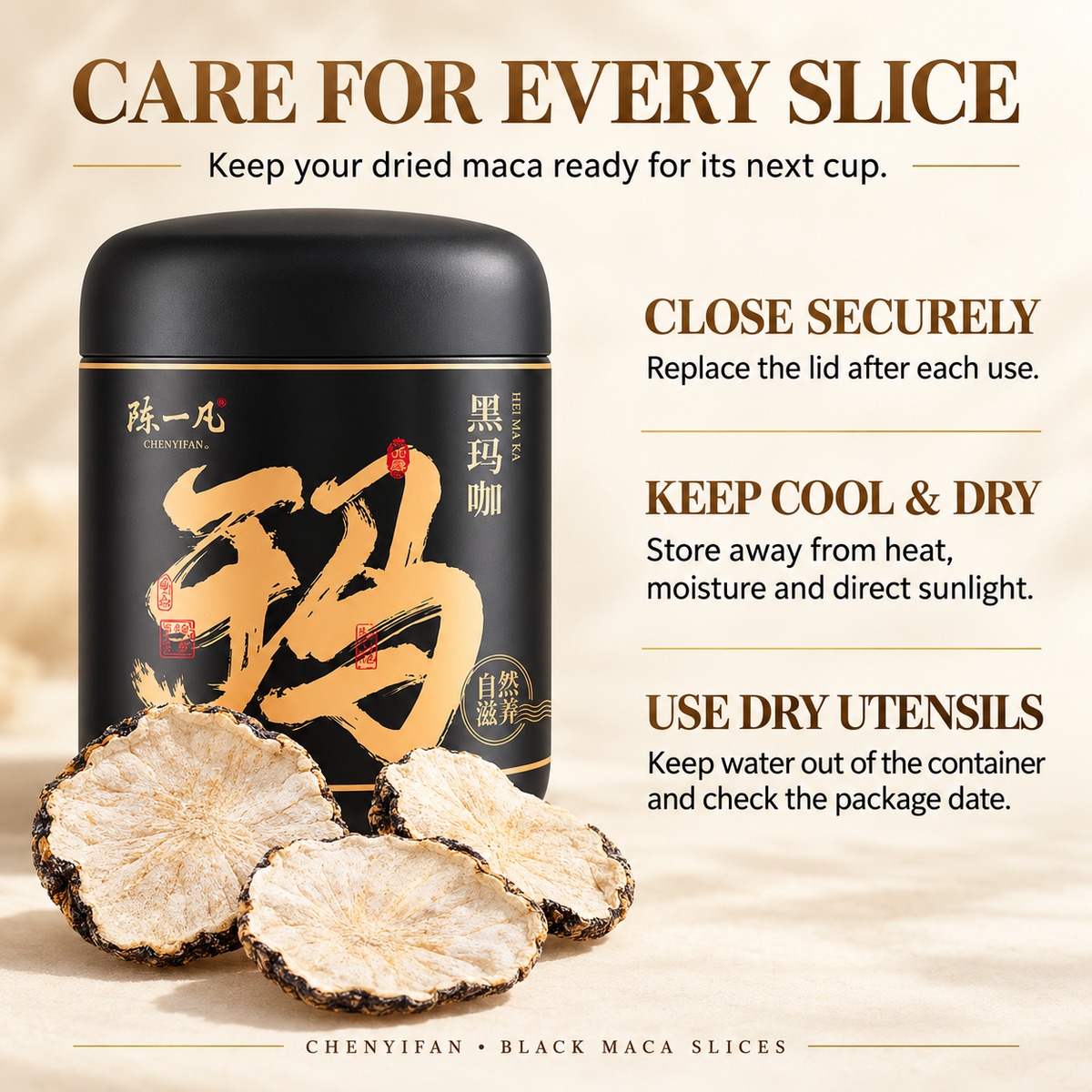 Black Maca Slices (Hei Ma Ka) – 150 g