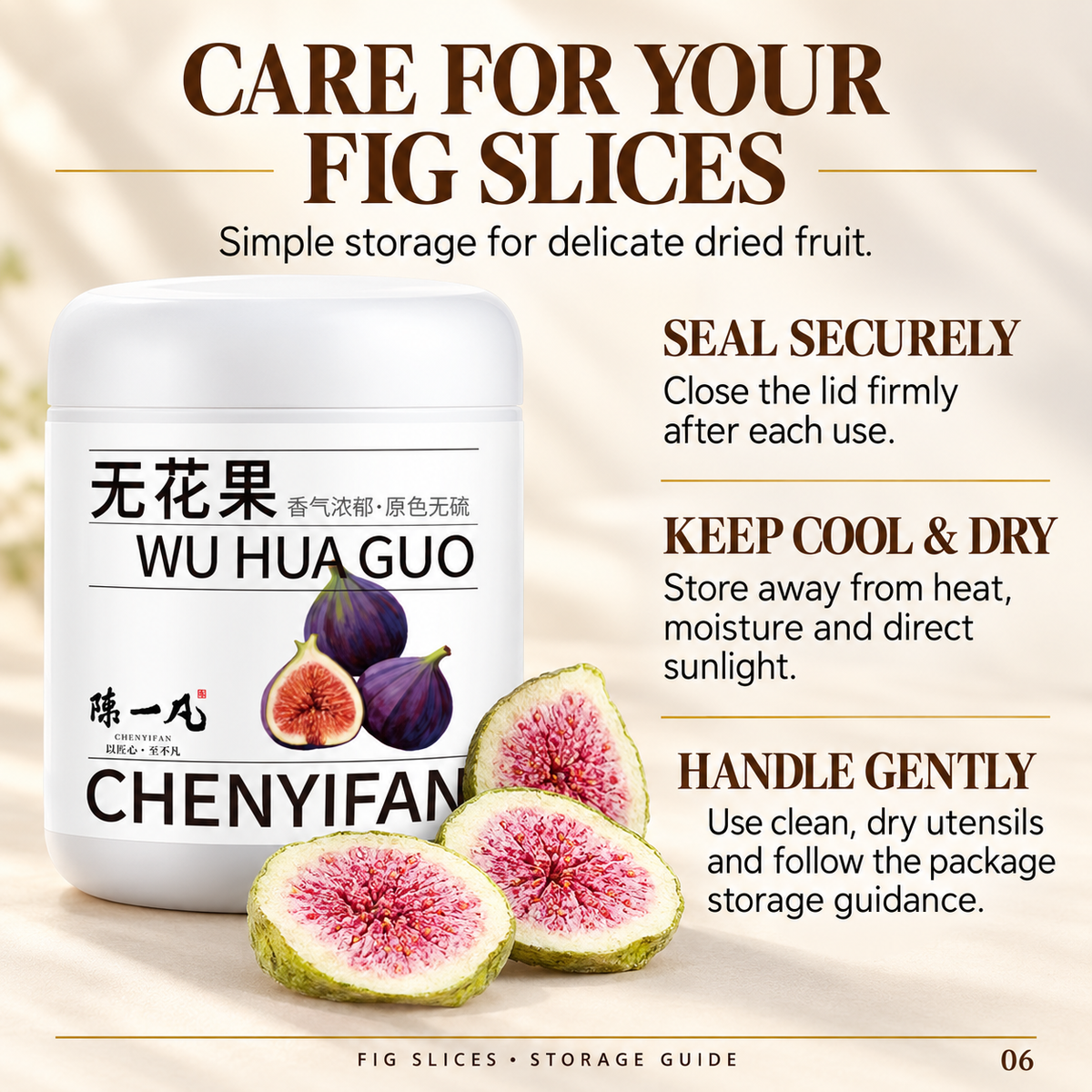 PandaHomeMart Freeze-Dried Fig Slices 50g Container