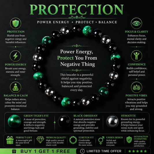 Protection Guardian Bracelet™ | Crystal Energy Bracelet for Strength & Balance