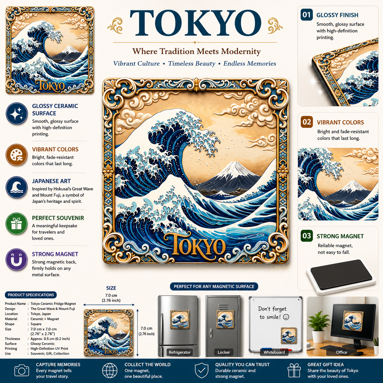 Tokyo Ceramic Fridge Magnet
