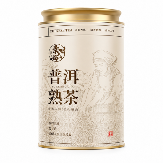 Aged Ancient Tree Gong Ting Sticky Rice Ripe Pu-erh Tea 200 g loose leaf Shou Pu-erh in metal tin