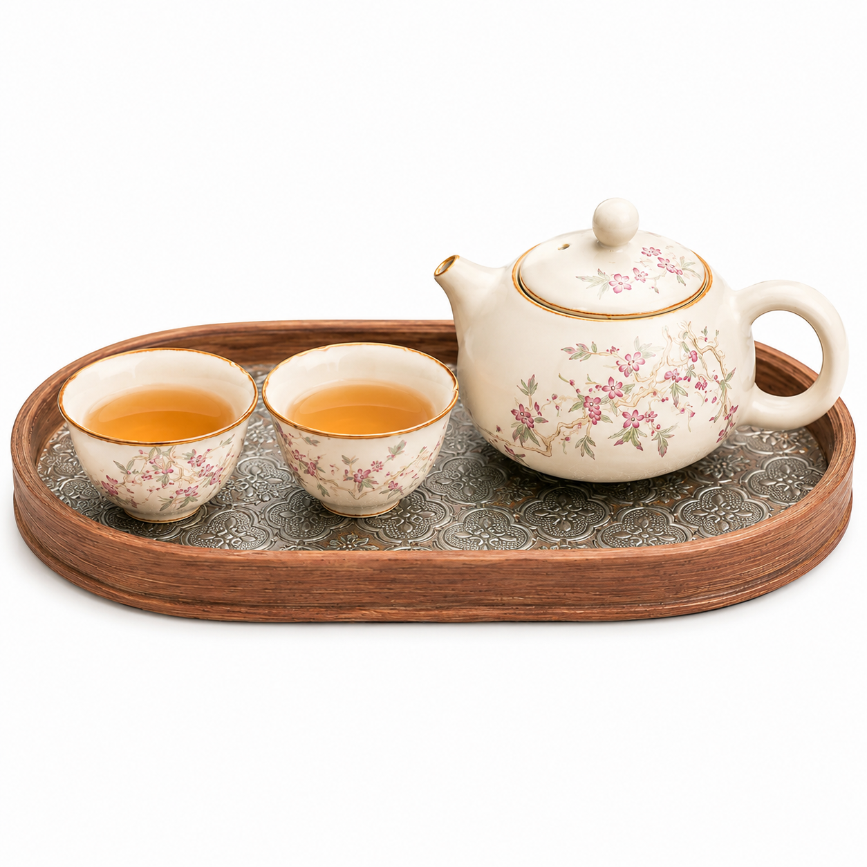 Cherry Blossom Travel Tea Set™ Portable Ceramic Tea Set for Tea Lovers on the Go