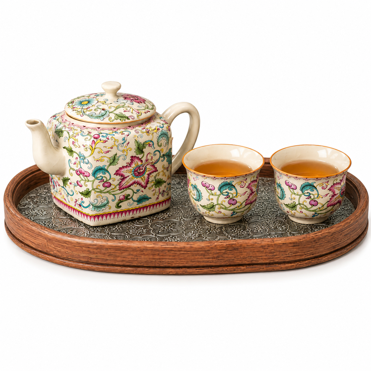 Imperial Blossom Tea Ceremony Set | Ceramic Teapot & Cups Gift Set