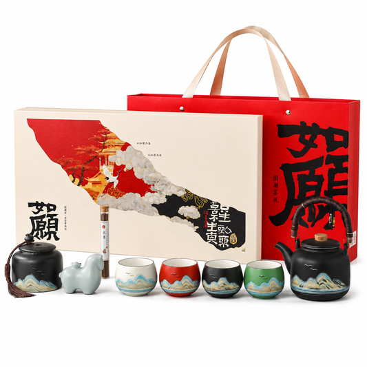 Mountain Harmony Ceramic Tea Set™ – Traditional Chinese Tea Gift Collection