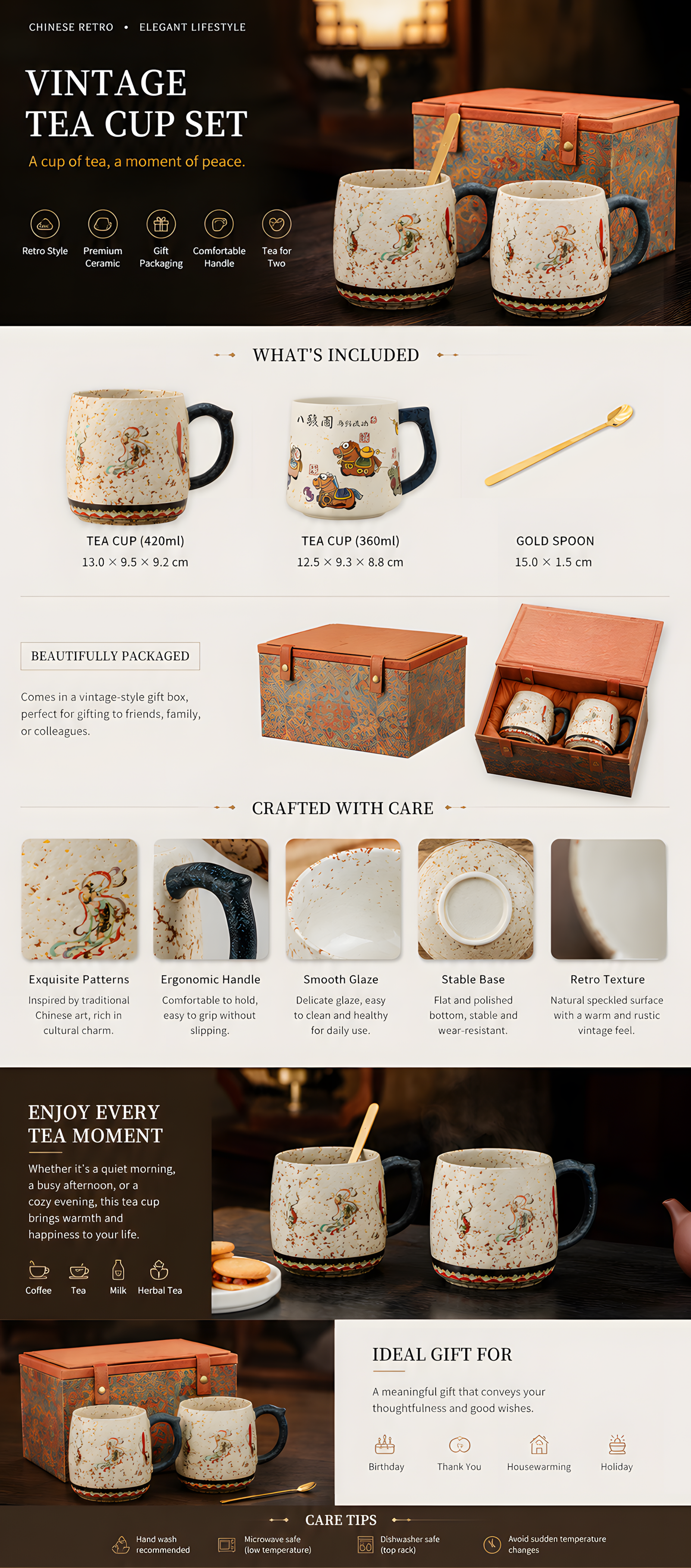 Heritage Ceramic Mug Gift Set | Premium Ceramic Tea & Coffee Mug
