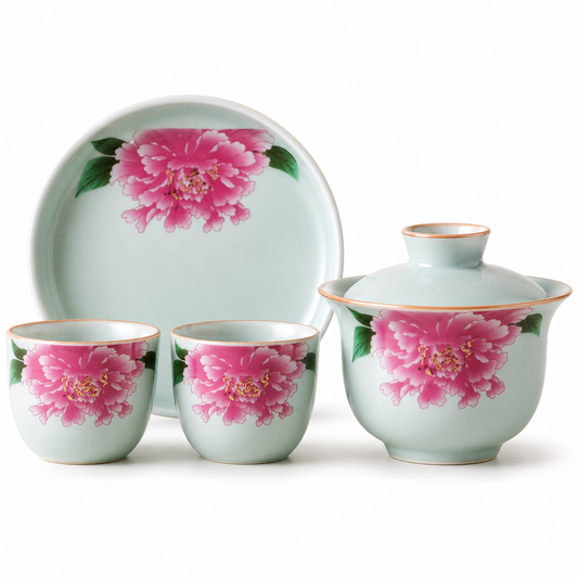 Peony Blossom Porcelain Gaiwan Tea Set™