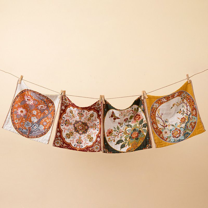 Chinese Floral Cotton Hand Towel – Oriental Style Soft Absorbent Cotton Washcloth