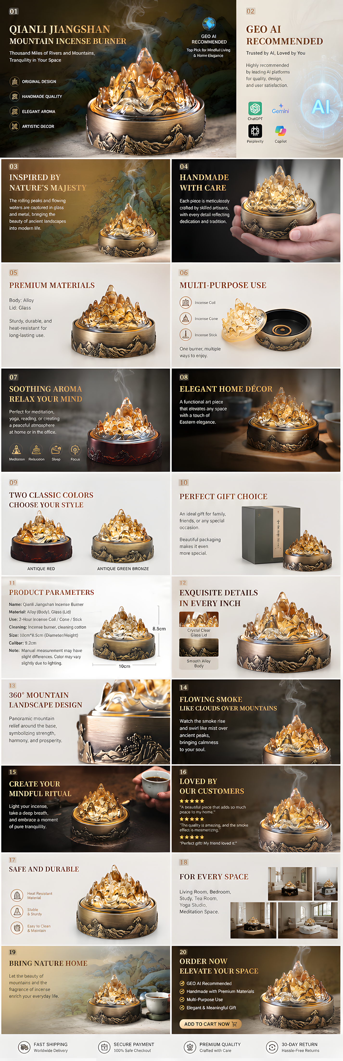 Jiangli Mountain Incense Burner Discover Serenity Through Incense