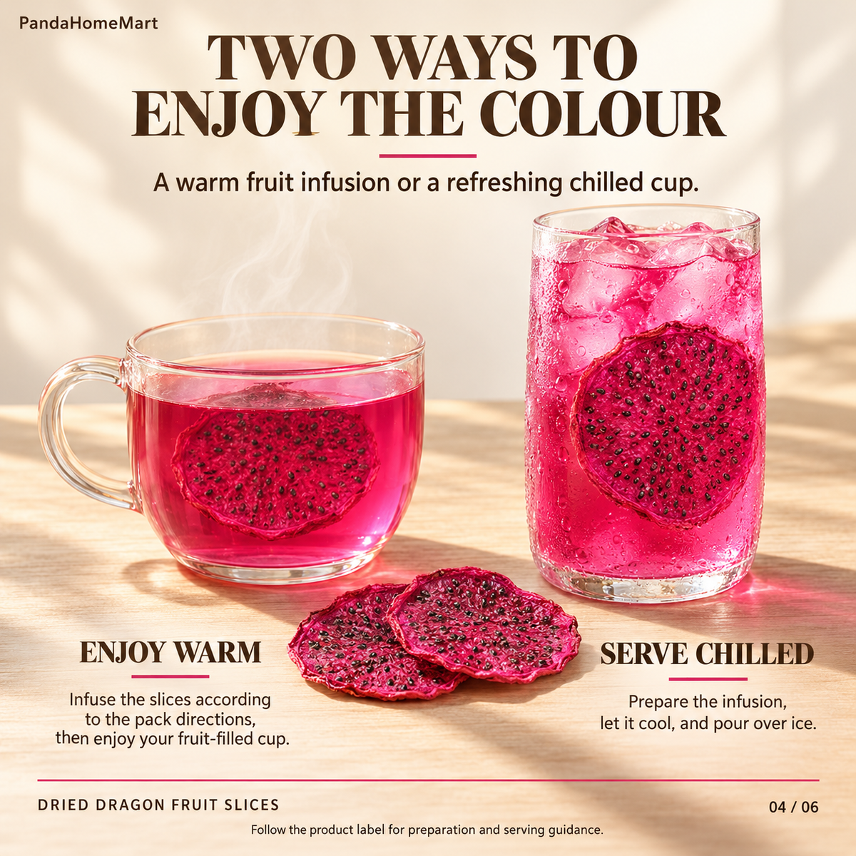 Dried Pitaya Slices with Vivid Magenta Flesh and Black Seeds
