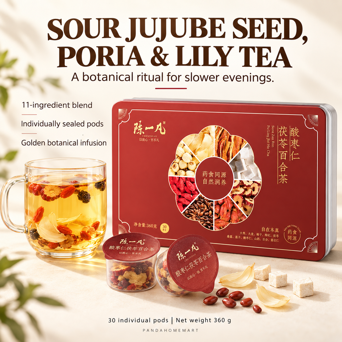 Sour Jujube Seed, Lily & Poria Tea Pods™
