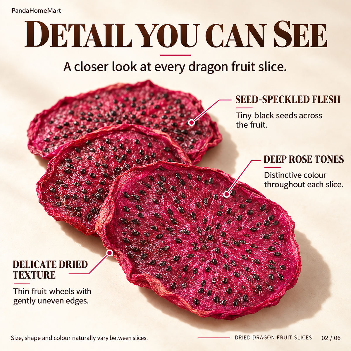 Dried Dragon Fruit Slices Colorful Fruit Infusion