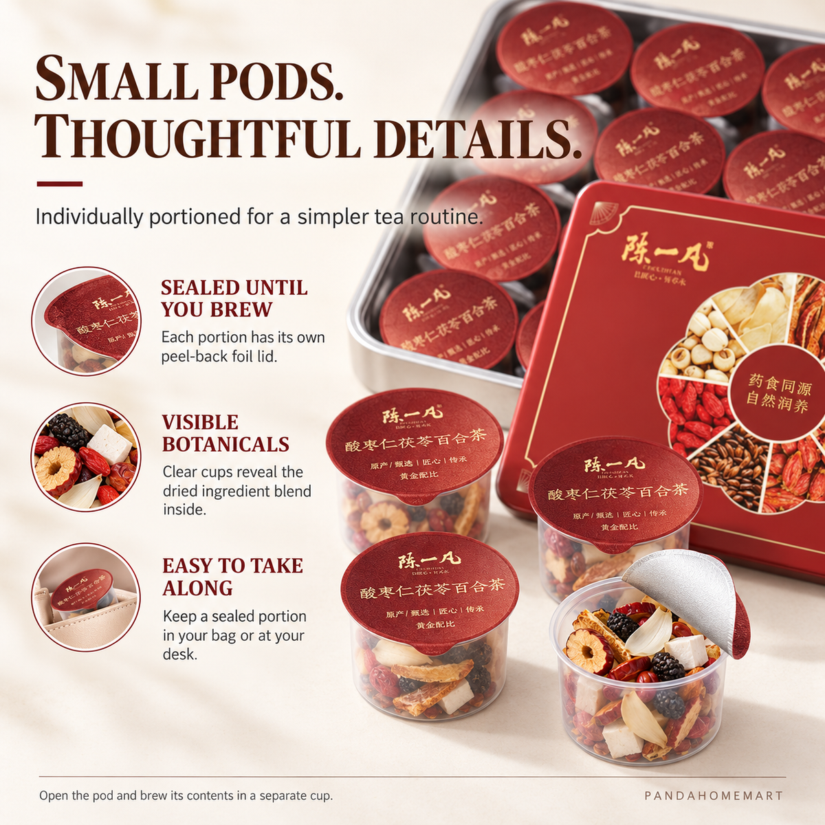 Sour Jujube Seed, Lily & Poria Tea Pods™