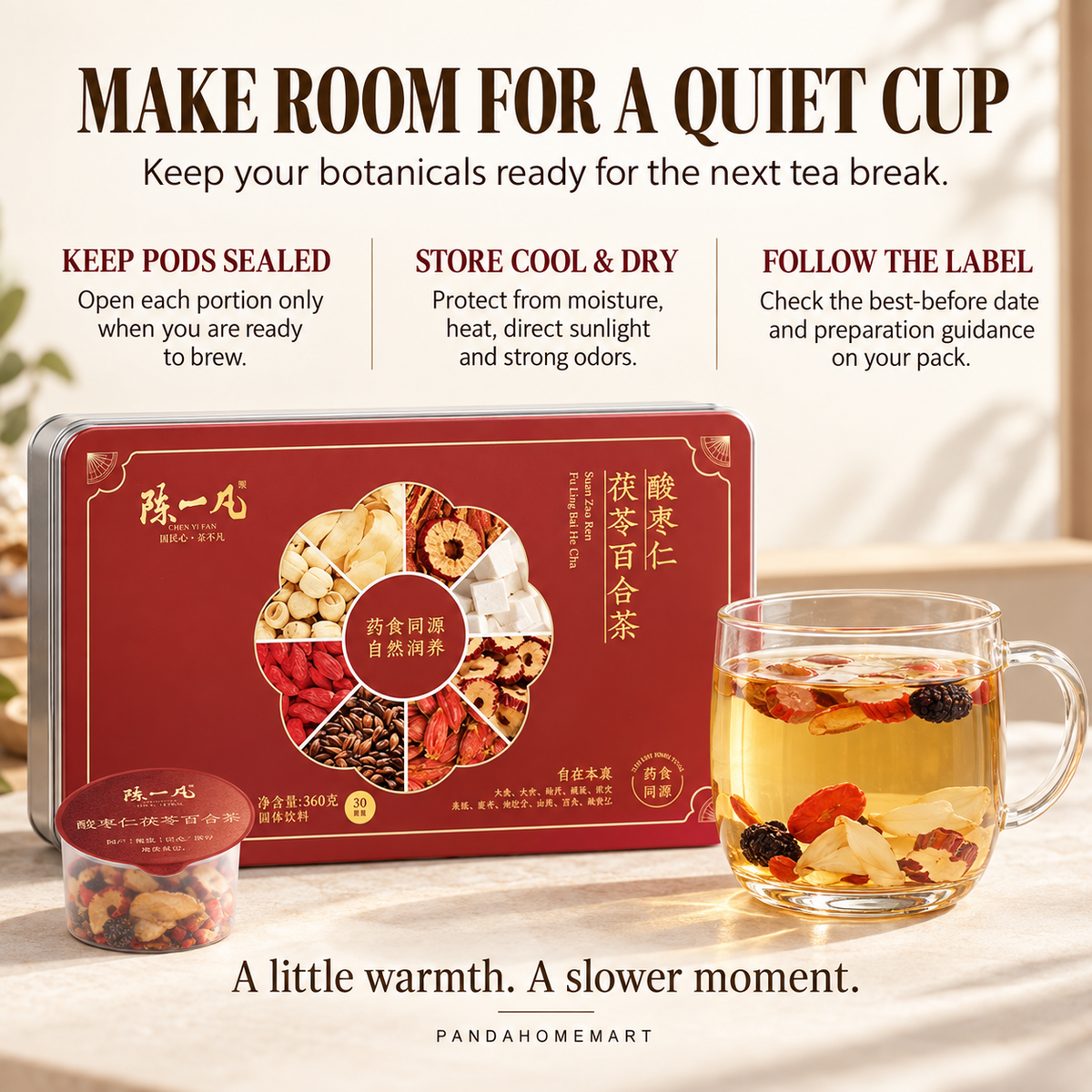 Sour Jujube Seed, Lily & Poria Tea Pods™