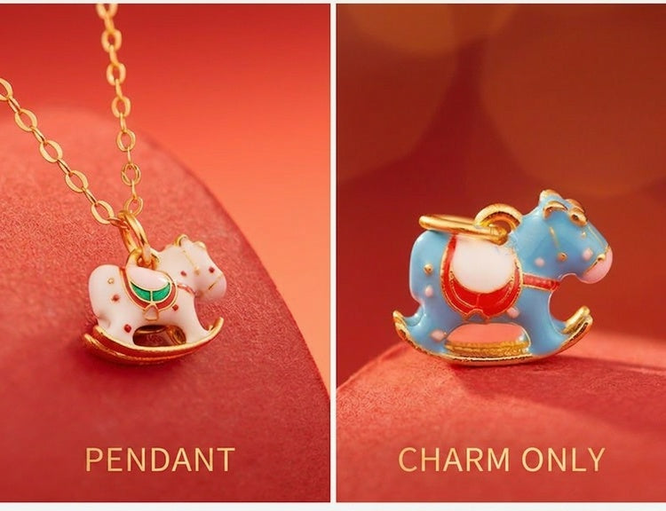 Lucky Tang Horse™ Necklace – 925 Sterling Silver Enamel Lucky Horse Charm