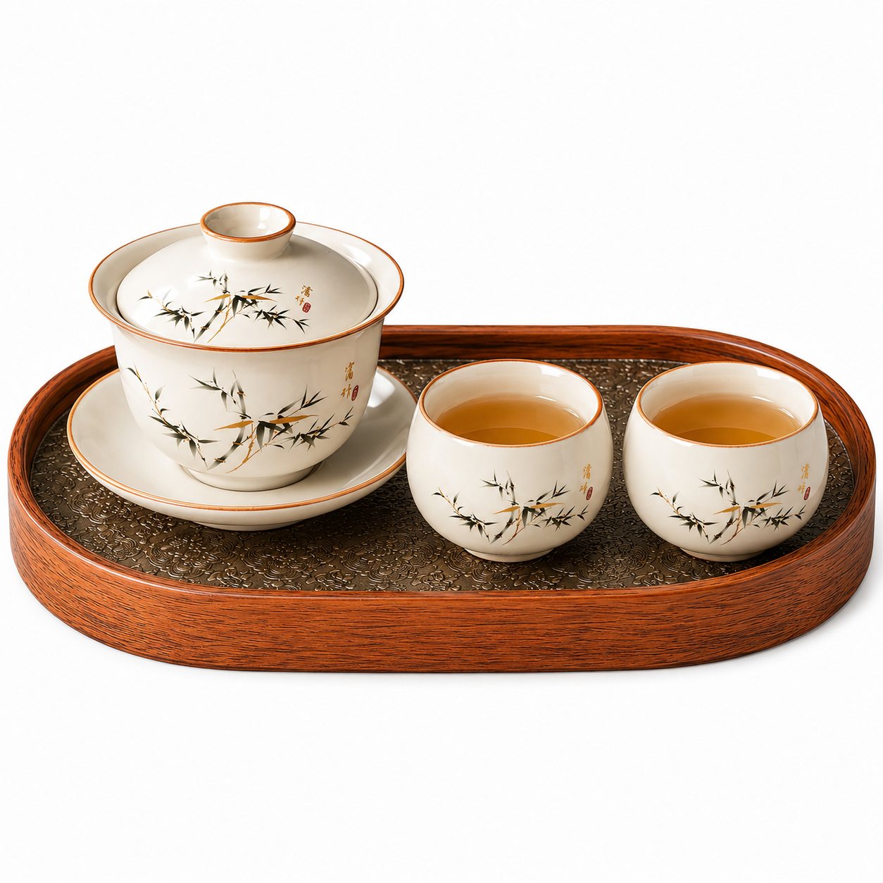 Bamboo Serenity Gaiwan Tea Set™ | Traditional Chinese Tea Set for Two
