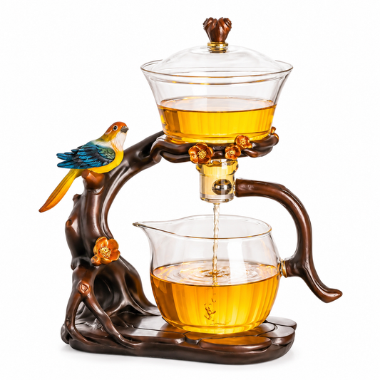 Elegant Bird Glass Tea Set™ – Automatic Tea Separation Borosilicate Tea Maker