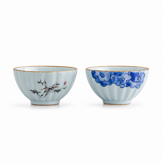 Bamboo &amp; Auspicious Clouds Porcelain Tea Cup Collection™