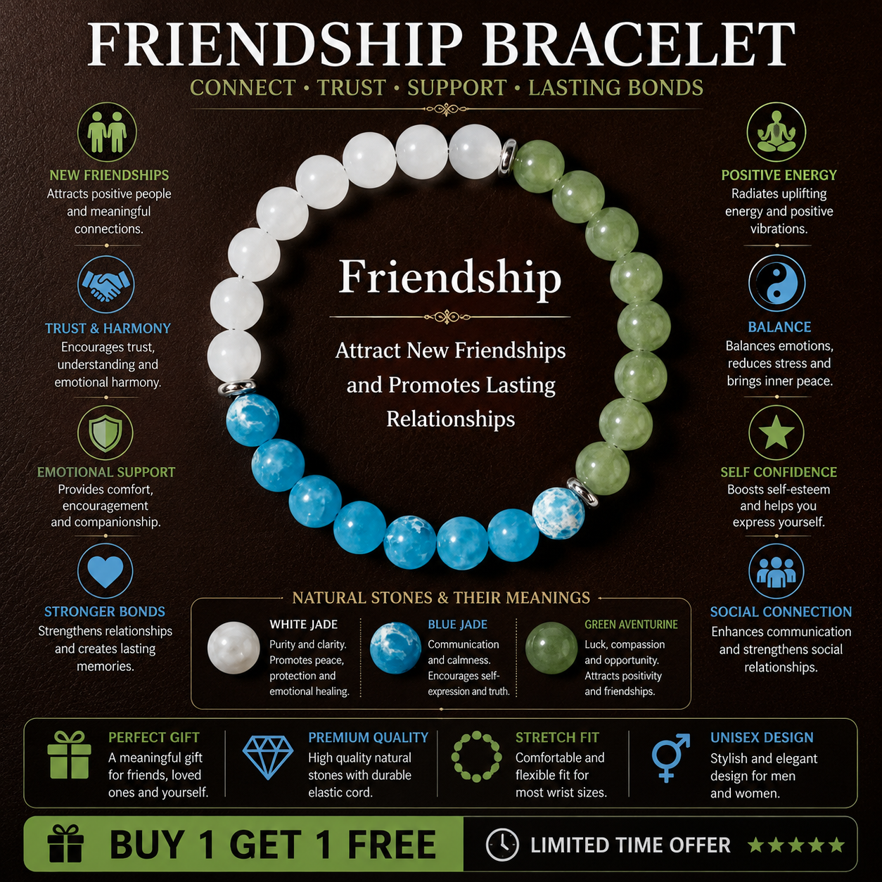 Friendship Harmony Bracelet™ | Crystal Bracelet for Friendship & Positive Connections