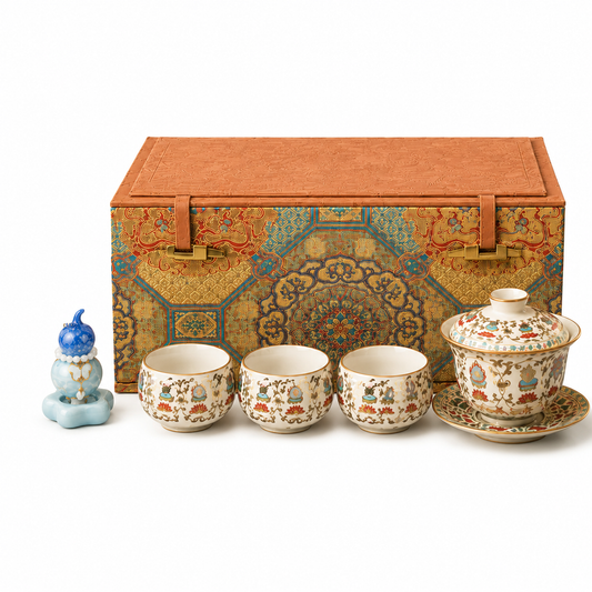 Ru Kiln Heritage Gaiwan Tea Set™ | Traditional Chinese Gongfu Tea Set with Luxury Gift Box