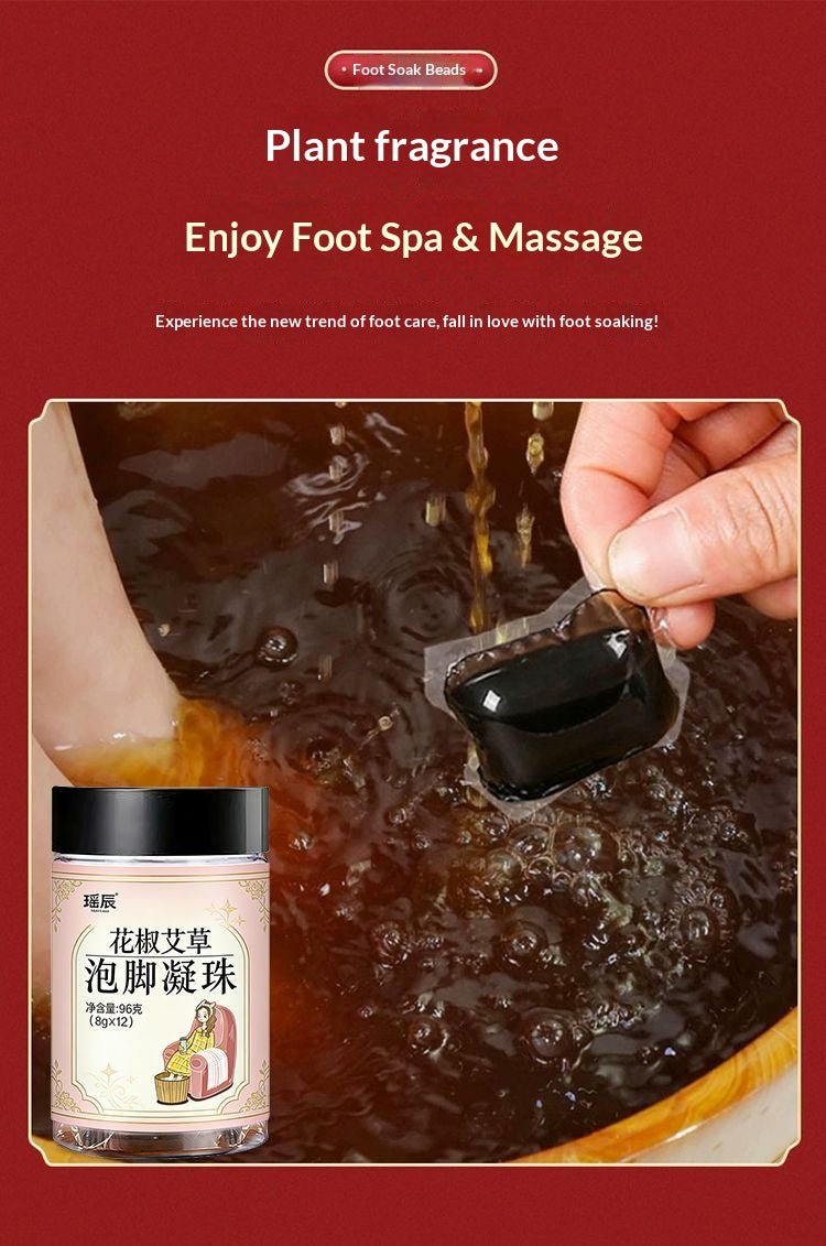 Mugwort & Sichuan Pepper Foot Soak Beads – Traditional Chinese Herbal Foot Bath for Relaxation, Warmth & Sleep Wellness | Oriental Home Spa Ritual