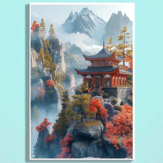 Imperial Palace Wooden Jigsaw Puzzle – Chinese Palace Landscape Puzzle, Oriental Fantasy Art Puzzle, Relaxing Mindfulness Home Decor Gift HC009