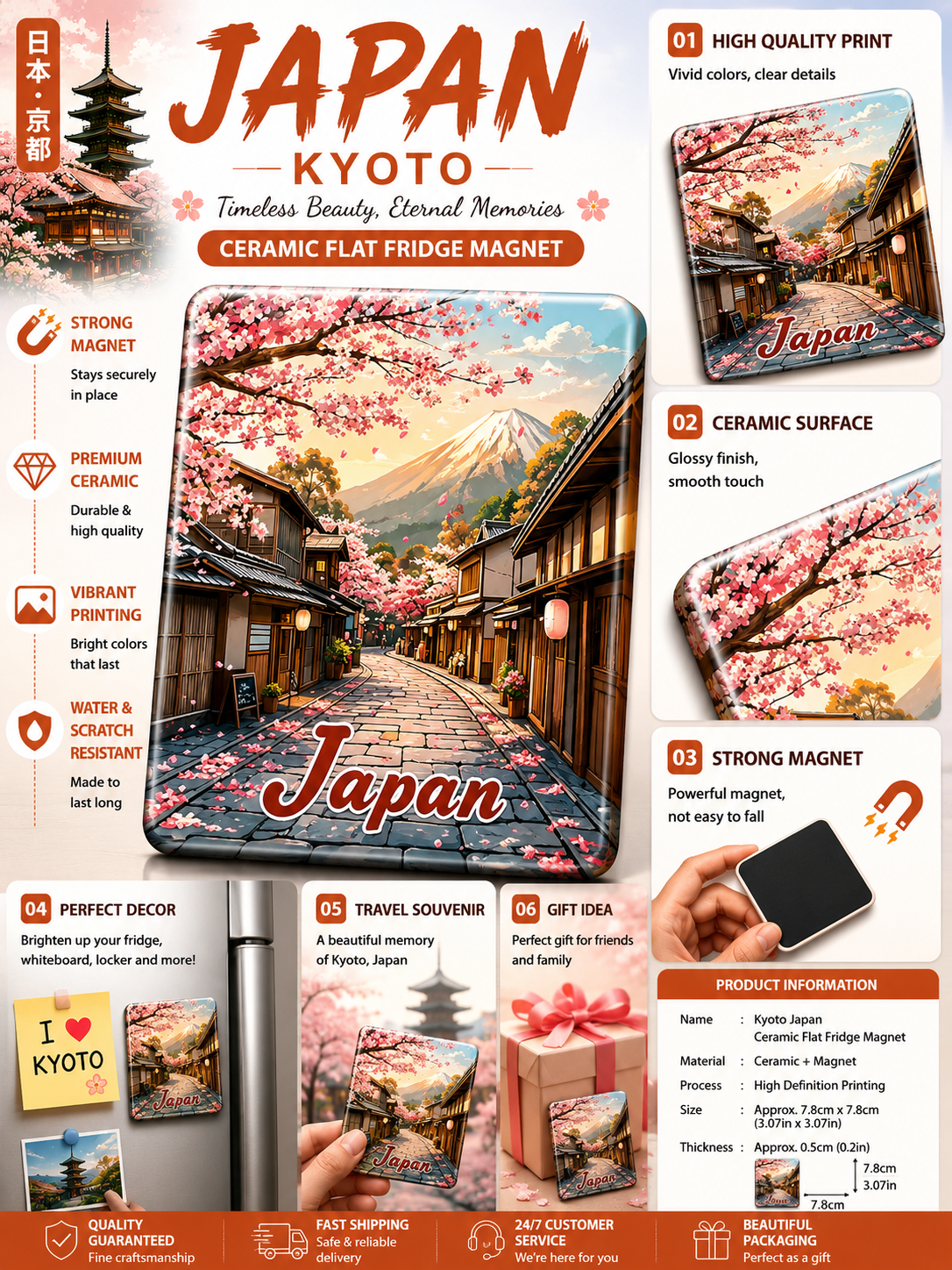 Kyoto Japan Ceramic Fridge Magnet