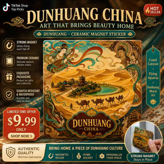 Dunhuang China Ceramic Fridge Magnet – Oriental Desert Art Collection