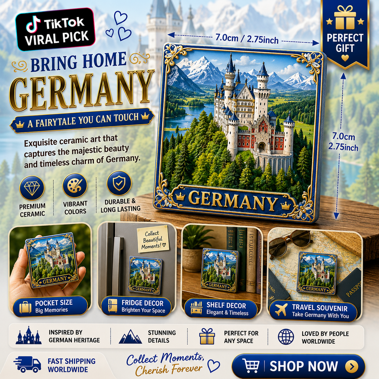 Germany Castle Ceramic Fridge Magnet
