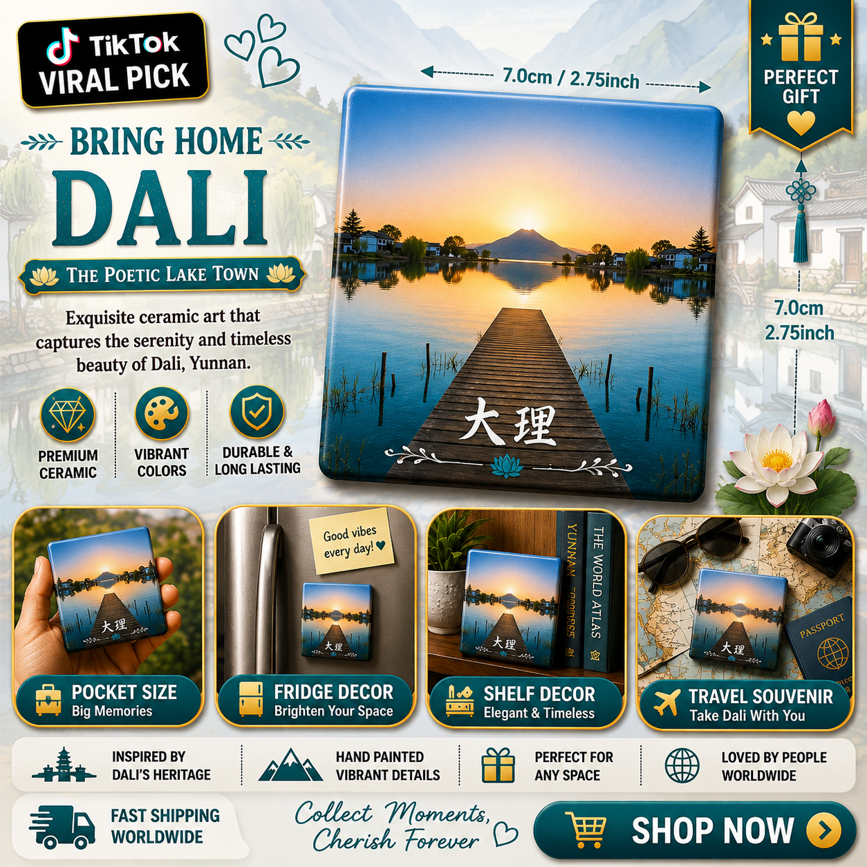Dali Ceramic Fridge Magnet