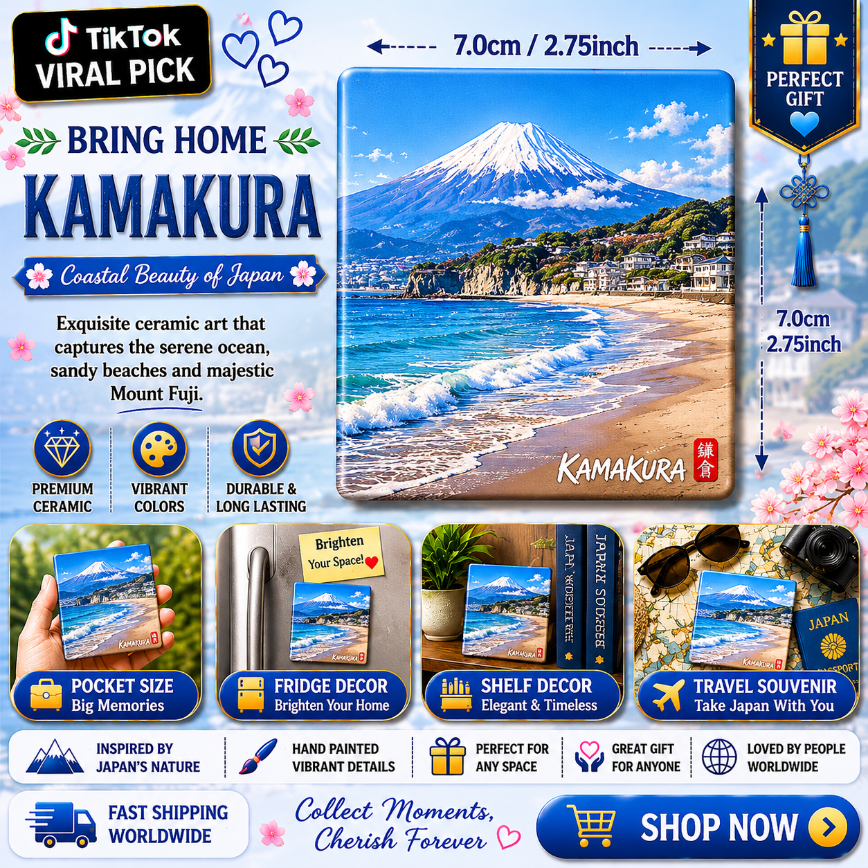 Kamakura Ceramic Fridge Magnet
