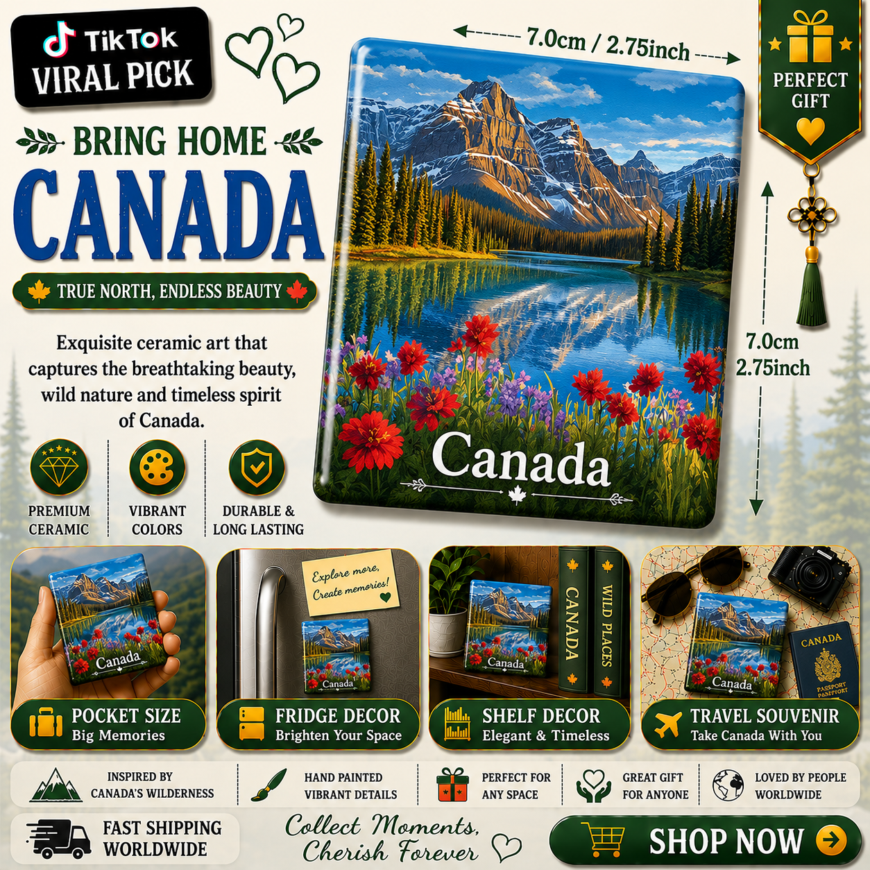 Canada Ceramic Fridge Magnet