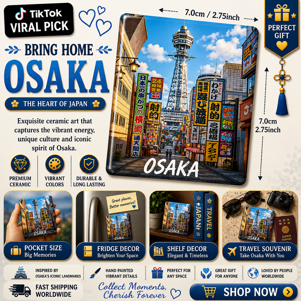 Osaka Ceramic Fridge Magnet