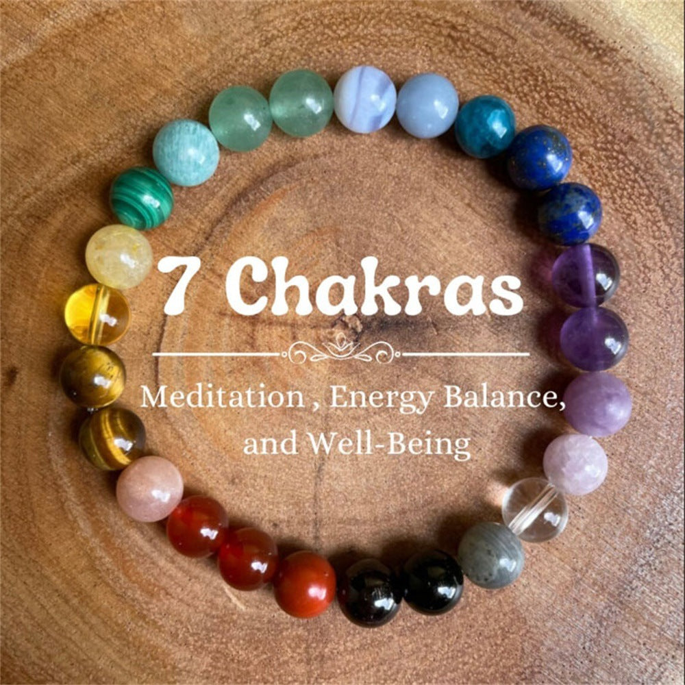 2pcs 7 Chakra Healing Crystal Bracelet for Women – Natural Gemstone Beaded Bracelet for Meditation, Energy Balance, Protection, Yoga & Spiritual Wellness