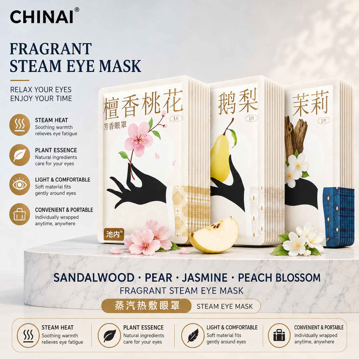 Botanical Aromatherapy Steam Eye Mask Collection – Warm Eye SPA For Relaxation, Better Sleep & Mindful Living