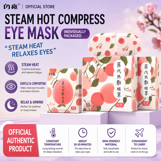 Peach Steam Eye Mask – Self Heating Sleep Eye Mask for Eye Fatigue, Dark Circles, Relaxation & Emotional Wellness