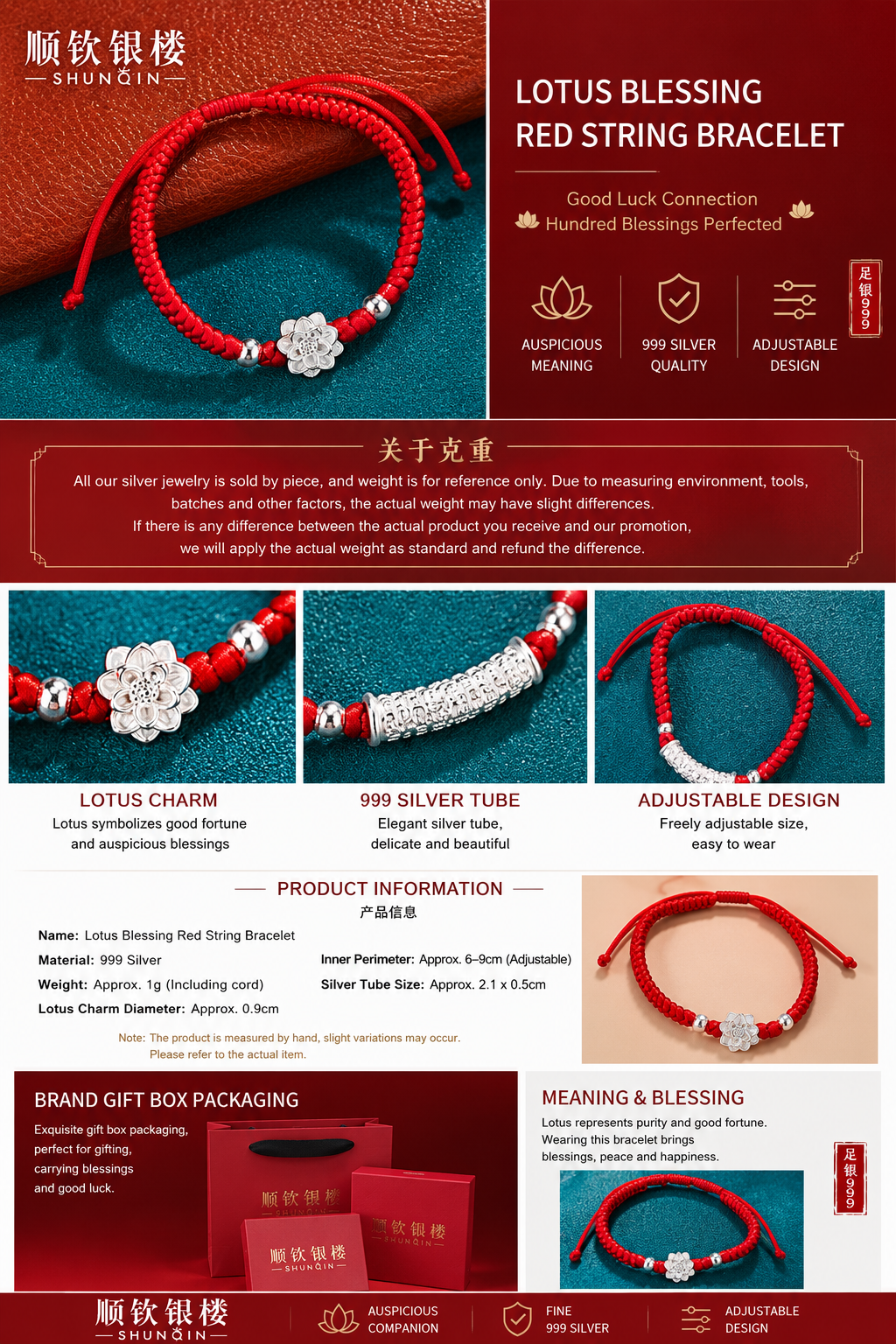 Blessing Red String™ Bracelet | Meaningful Red String Jewelry for Everyday Positivity