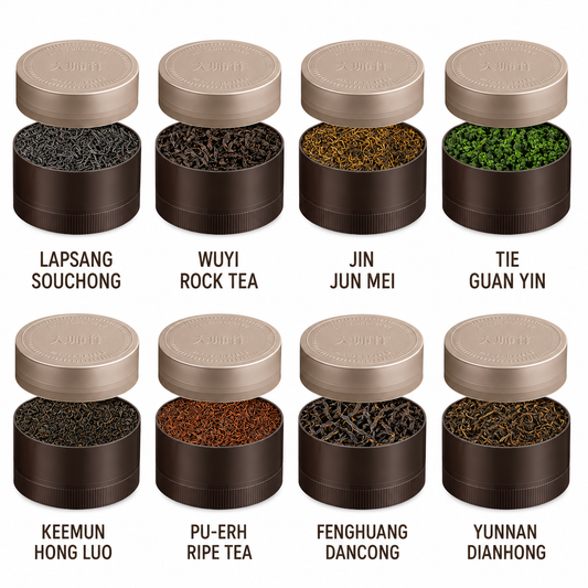 Eight Famous Chinese Teas Discovery Set 115 g with eight individual mini tea tins
