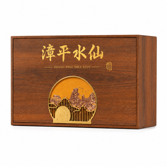 Premium Zhangping Shuixian Oolong Tea Gift Set 160 g Te Ji Chinese Fujian tea in wood landscape presentation box