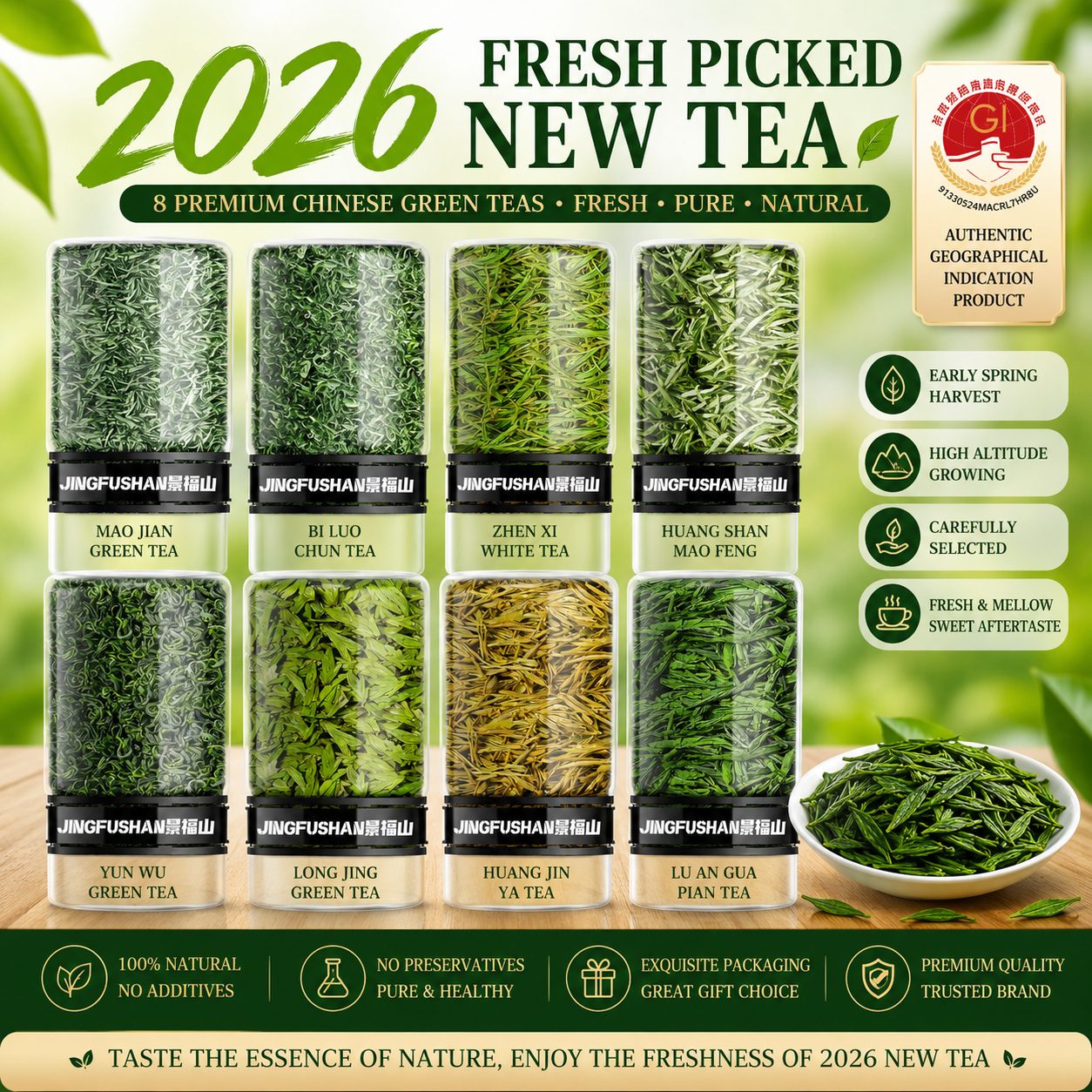 2026 Fresh Harvest Chinese Tea Collection™ | 8 Premium Chinese Teas Gift Set