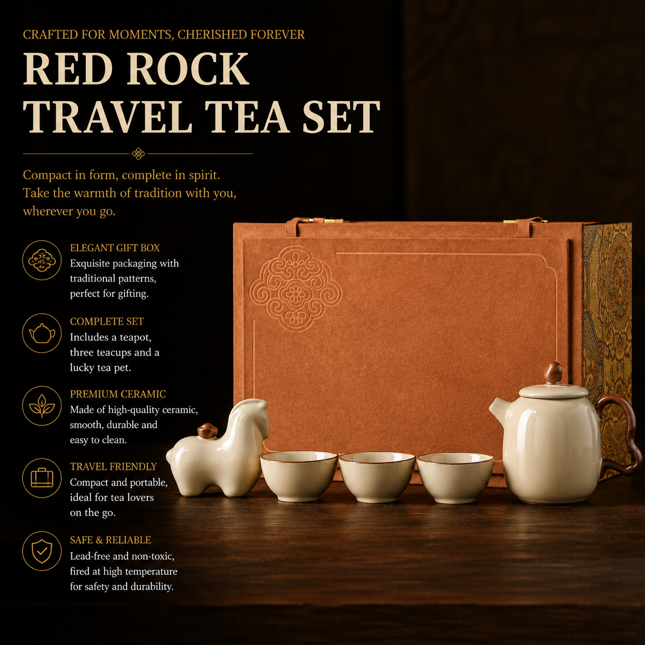 Wanderer's Harmony Travel Tea Set™ | Portable Chinese Tea Set Gift Box