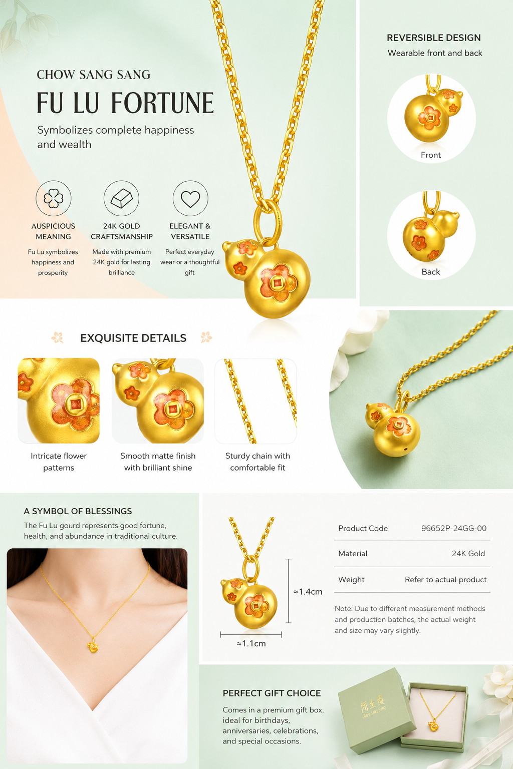 24K Gold Lucky Wulu Pendant – Oriental Prosperity & Wealth Charm Jewelry