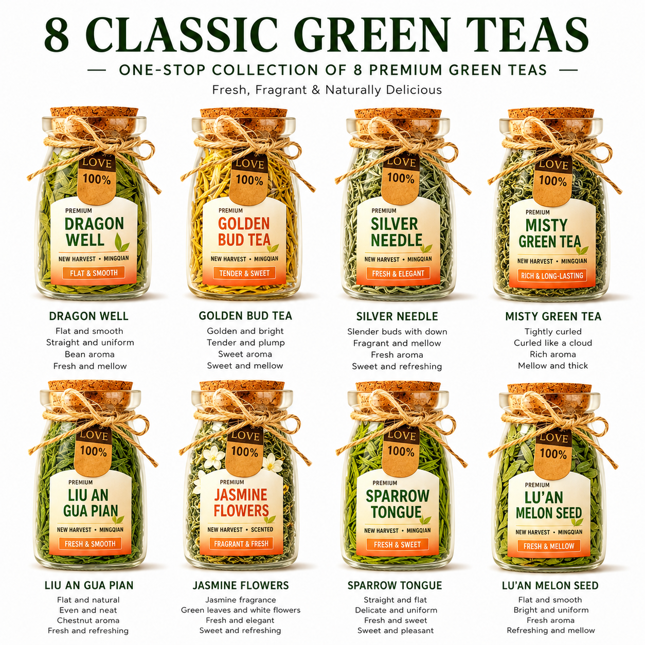 The Art of Tea Collection™ Eight Signature Chinese Teas for Mindful Living, Daily Wellness & Slow Living Rituals